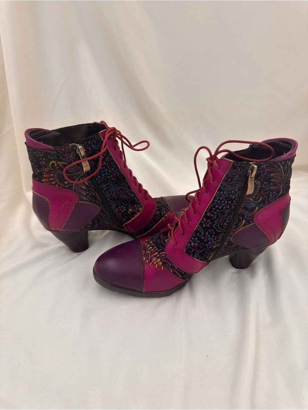 Metcandy "Timeless Grace" Floral Ankle Boots Size 39 - Picture 5 of 9